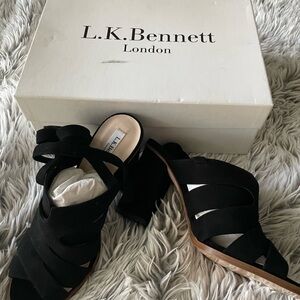 LK Bennett Seline Black Strappy Heels